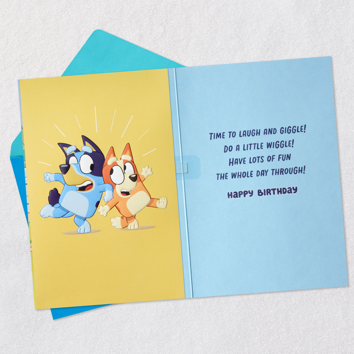 Bluey It's Your Day Musical Birthday Card for Kids Open card with envelope image number 3