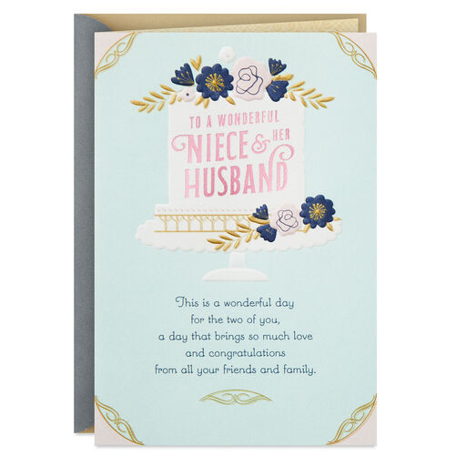 A Wonderful Day Wedding Card for Niece and Her Husband, 
