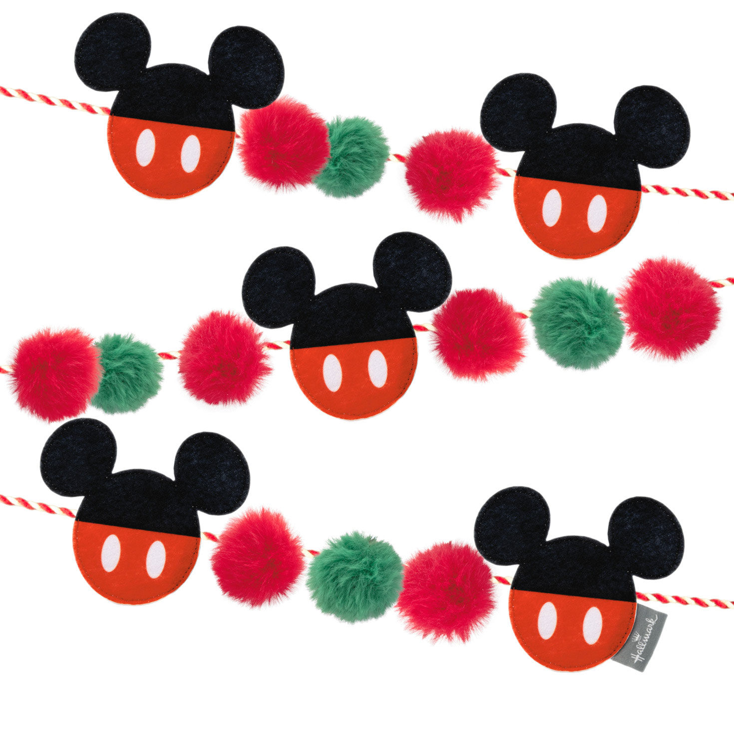 Disney Mickey Mouse Ears Fabric Hallmark Garland, 72"