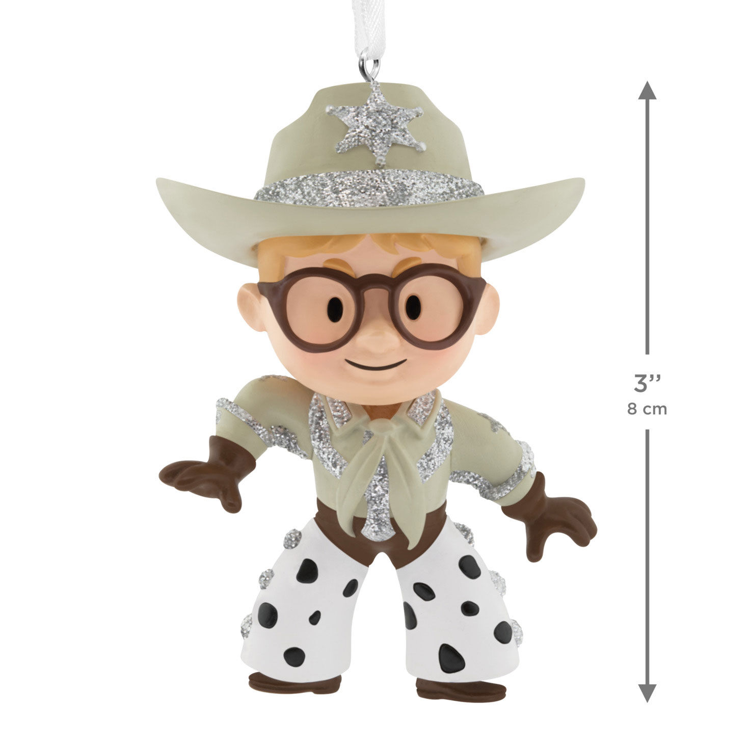 Cowboy Ralphie Parker Christmas Ornament measurement image number 3