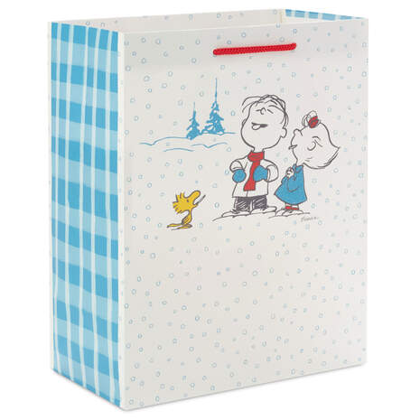 9.6" Peanuts® Trio Medium Christmas Gift Bag, , large