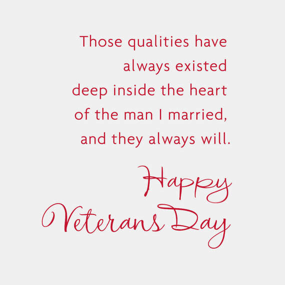 Courageous Heart Veterans Day Card for Husband, , large image number 2