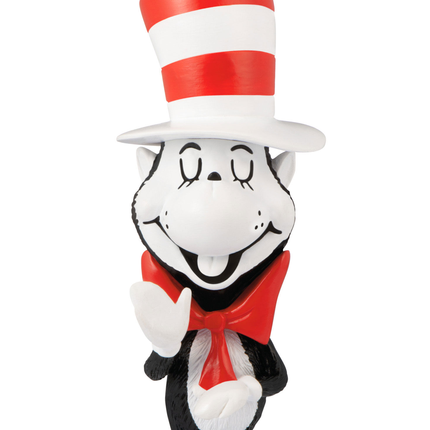 Stylized Dr. Seuss Cat in Hat Christmas Ornament upclose view image number 5
