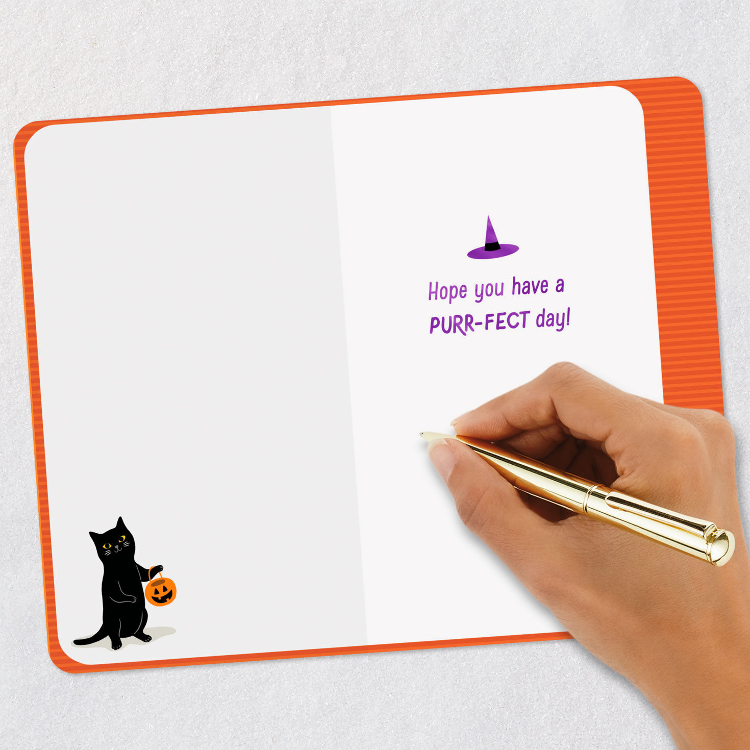 Cats in Costumes Halloween Card for Granddaughter signing card image number 6