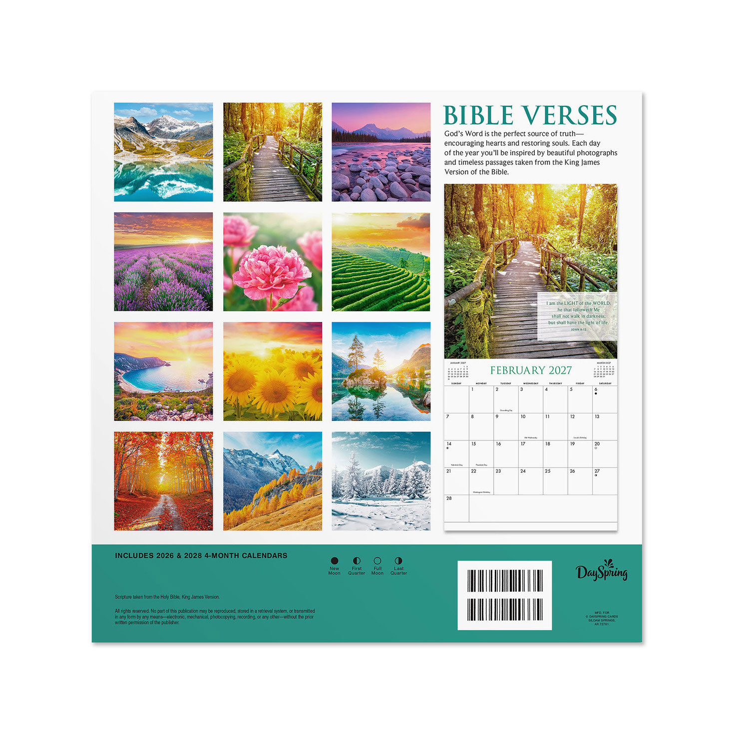 KJV Bible Verses 2027 12-Month Wall Calendar Back image number 2