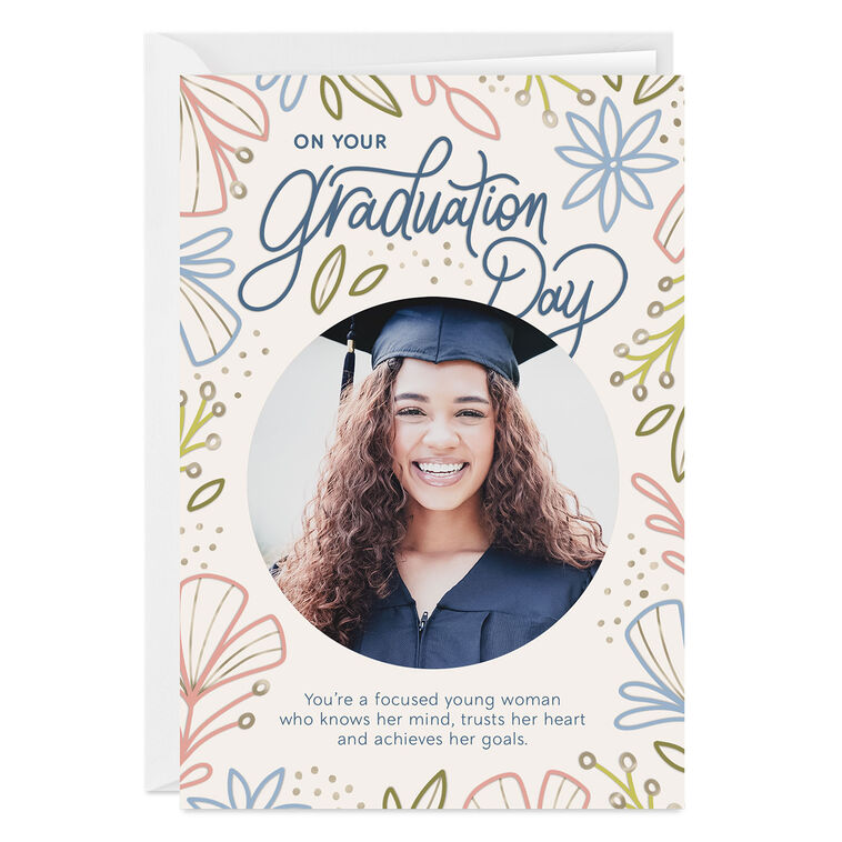Hallmark Drawings Hand-Drawn Flowers Custom Graduation Card for Her - Greeting Cards ...