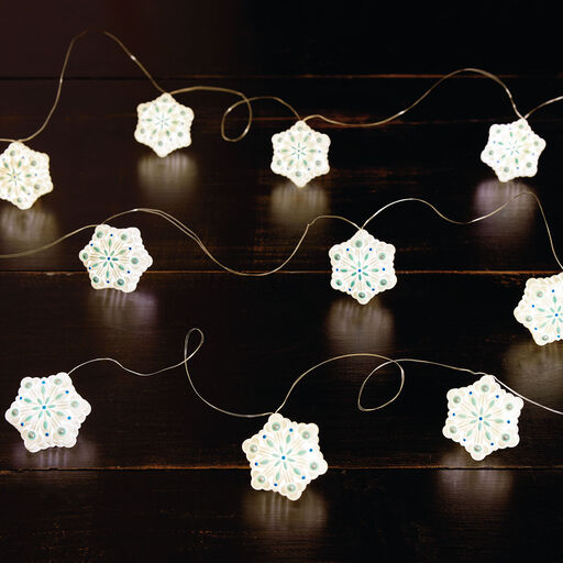 Snowflake 10-Light Christmas String Lights, 10', 
