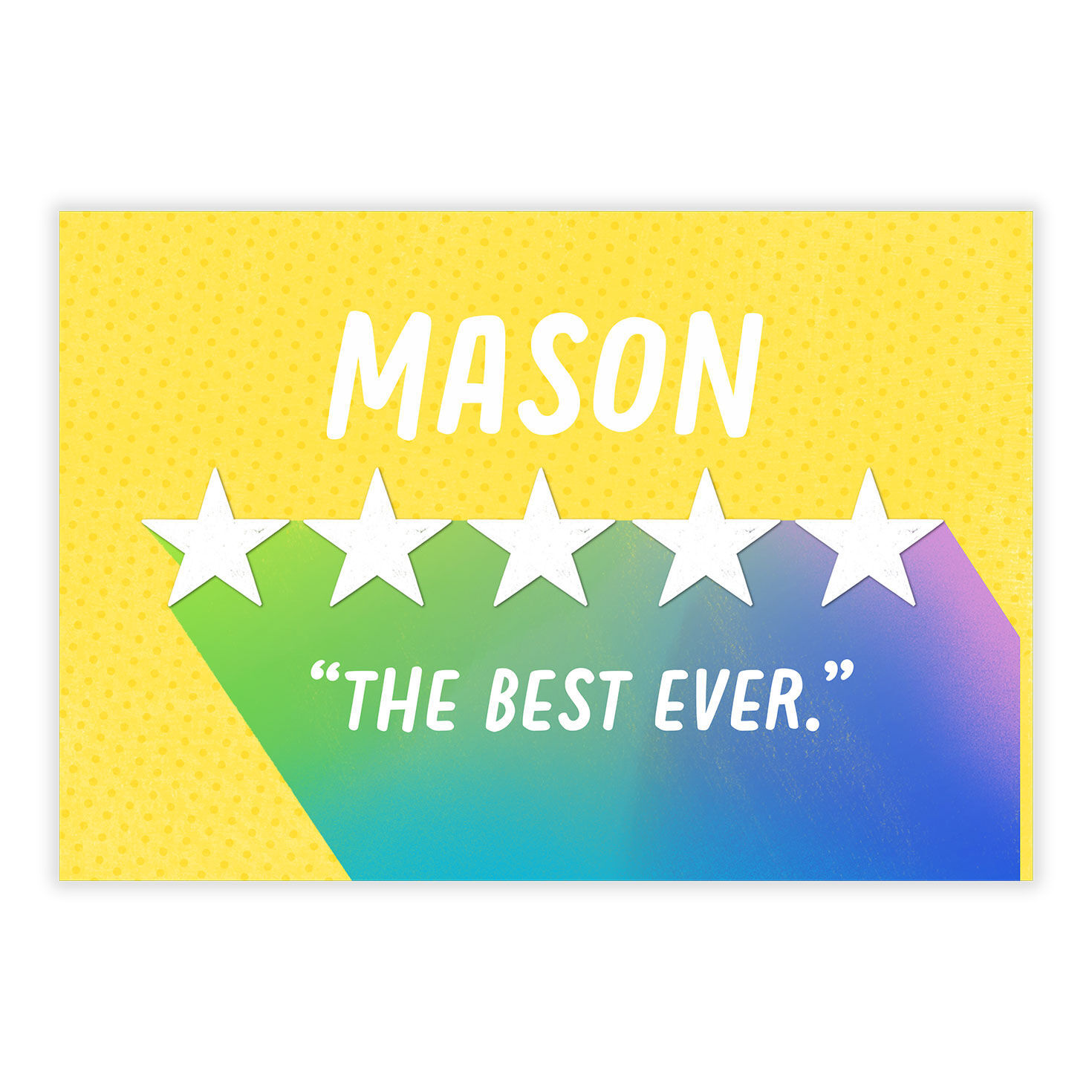 Personalized Five Stars Rating on Yellow Card  image number 2