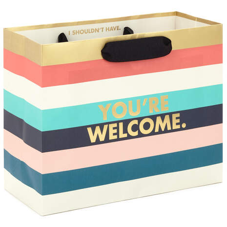 7.7" You're Welcome Stripes Gift Bag, , large