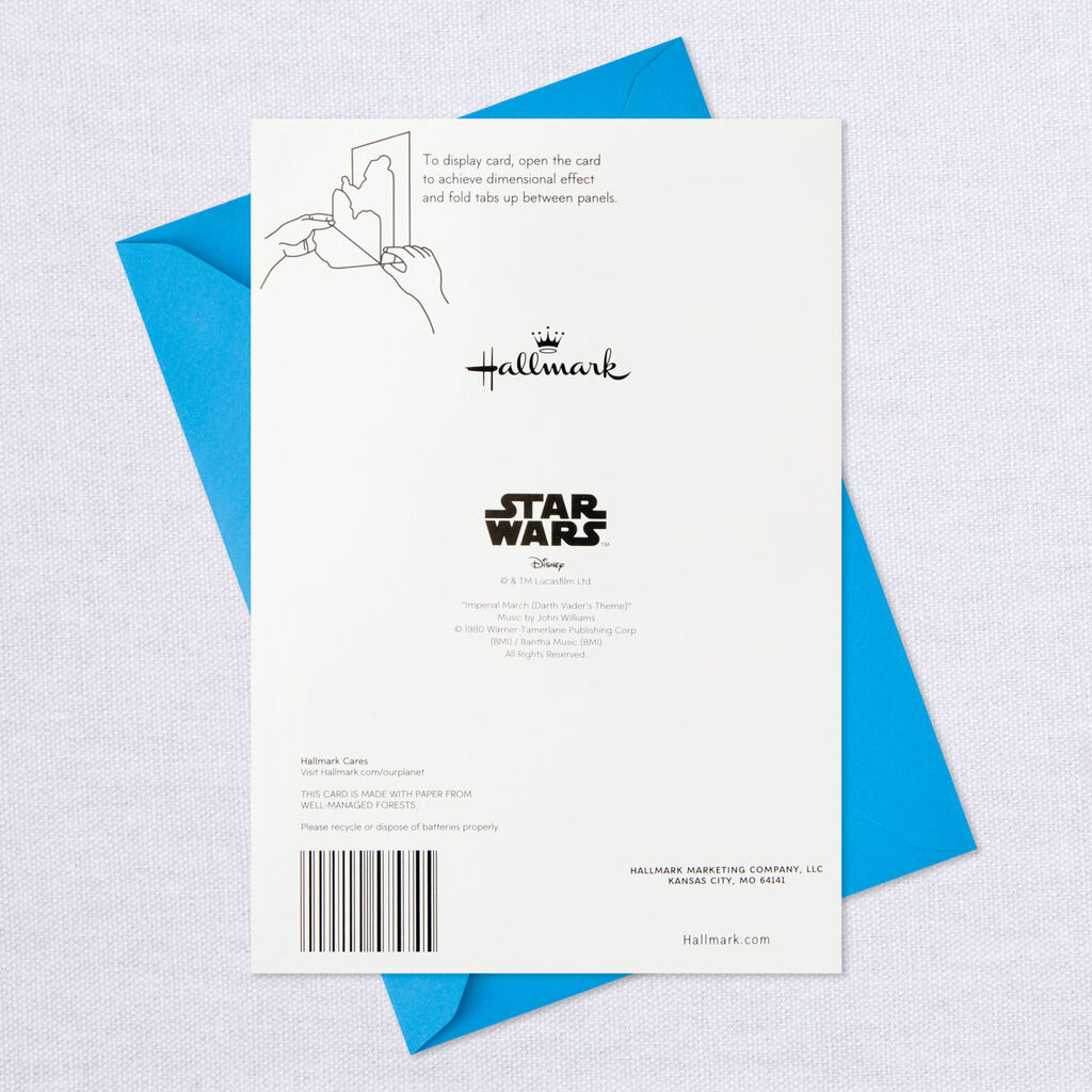 Star Wars Impressive Dad Musical 3d Pop Up Birthday Card With