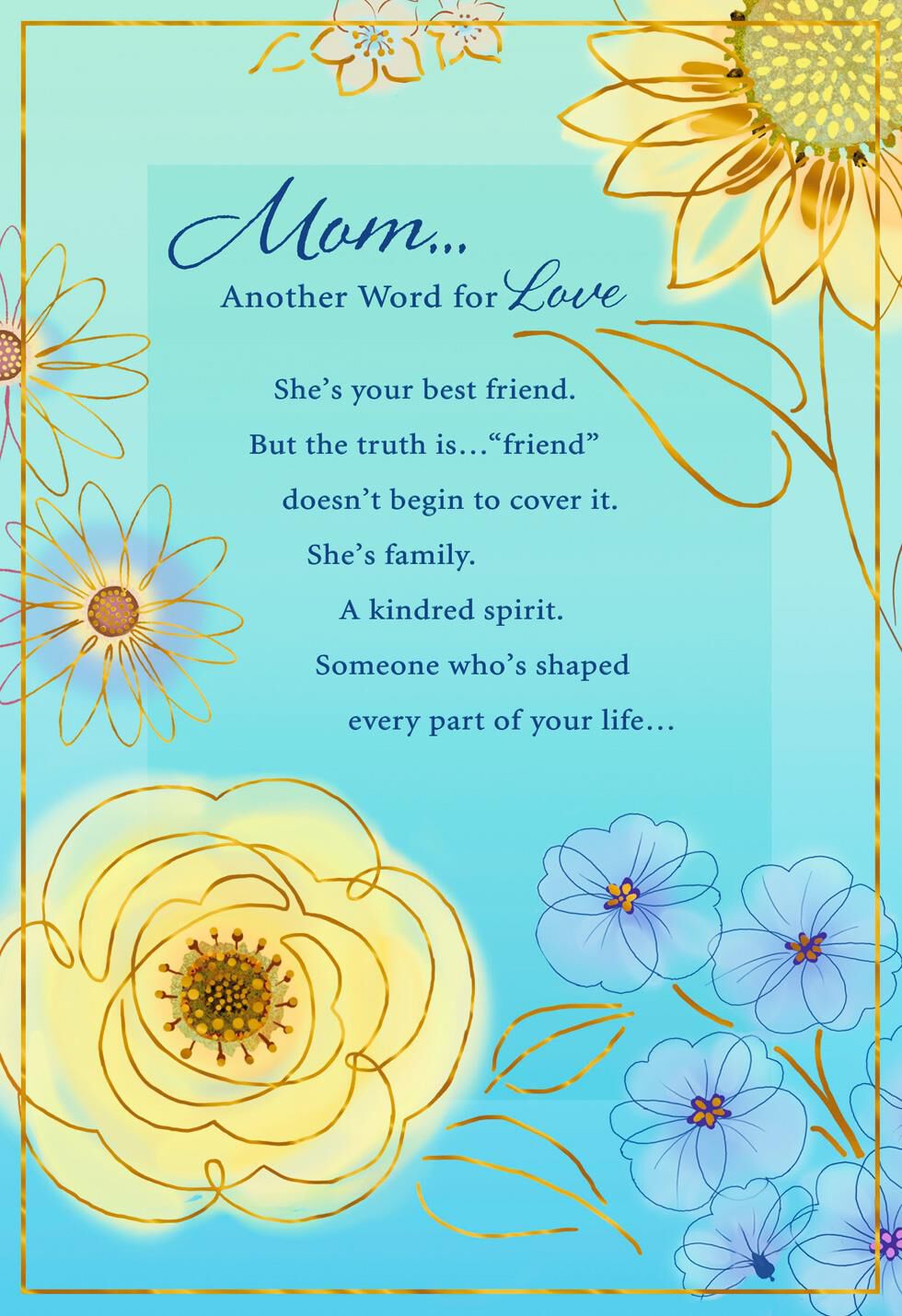 Blue and Yellow Flowers Birthday Card for Mom - Greeting Cards - Hallmark