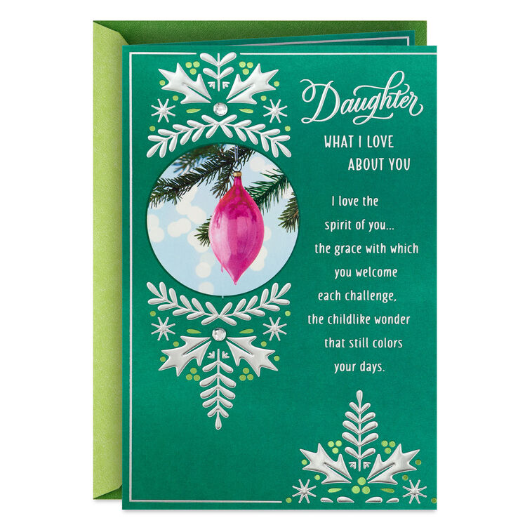 What I Love About You Christmas Card for Daughter