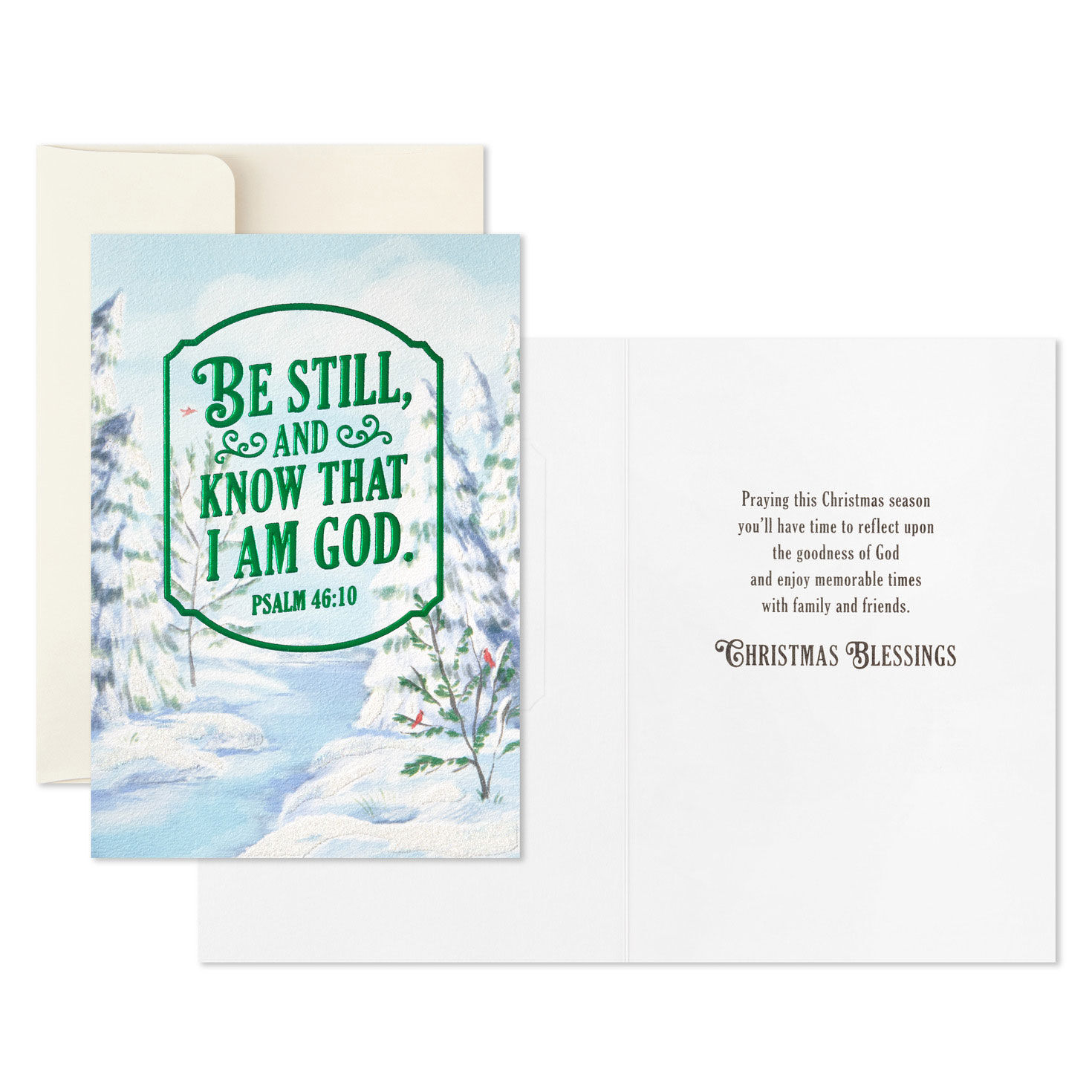 Stream in Snow Religious DaySpring Christmas Cards Card Front with Sentiment image number 3