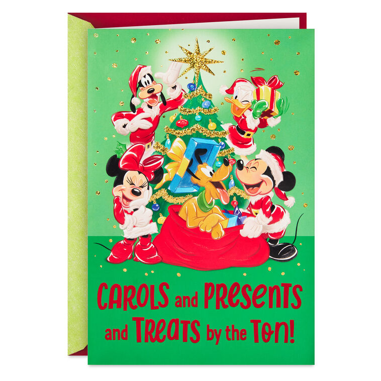 Disney Mickey Mouse and Friends Packed Full of Fun Musical Christmas Card