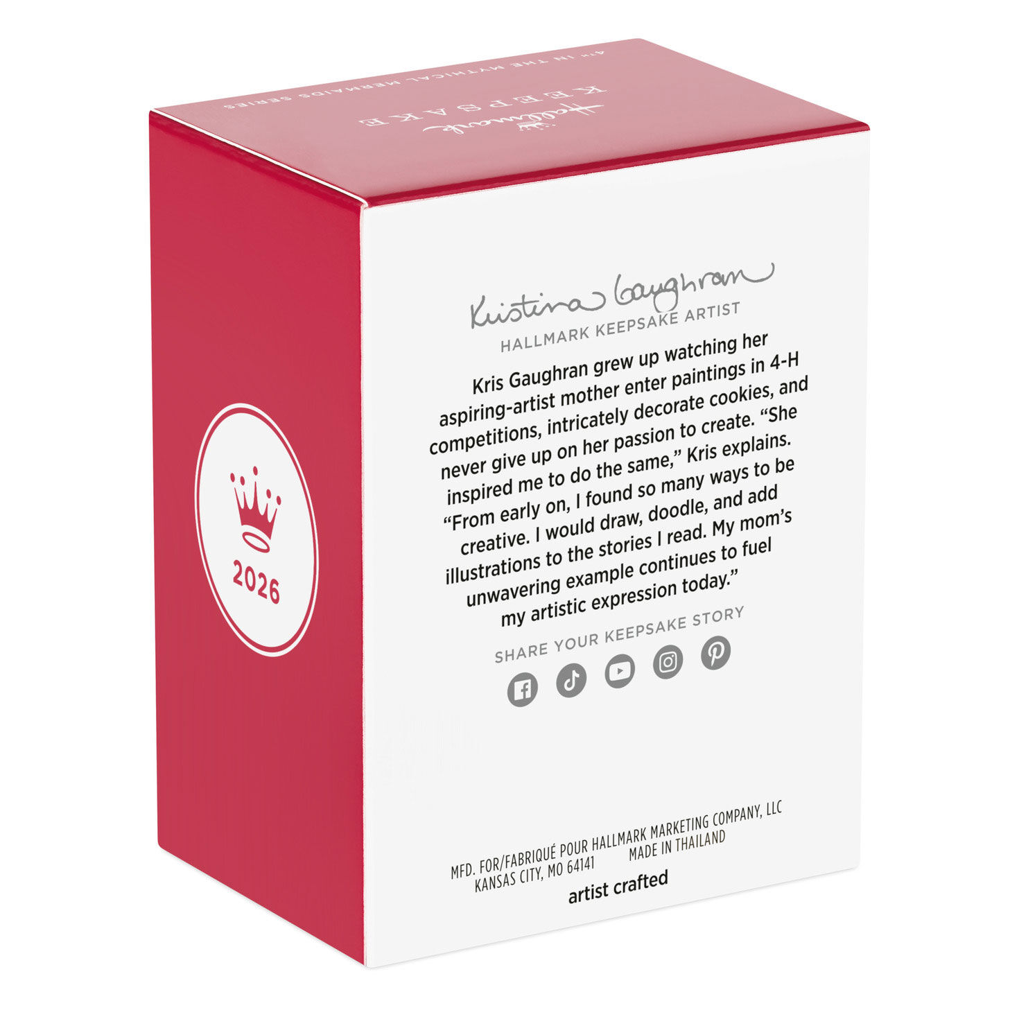 Green Mermaid With Starfish Keepsake Ornament Package Back image number 8