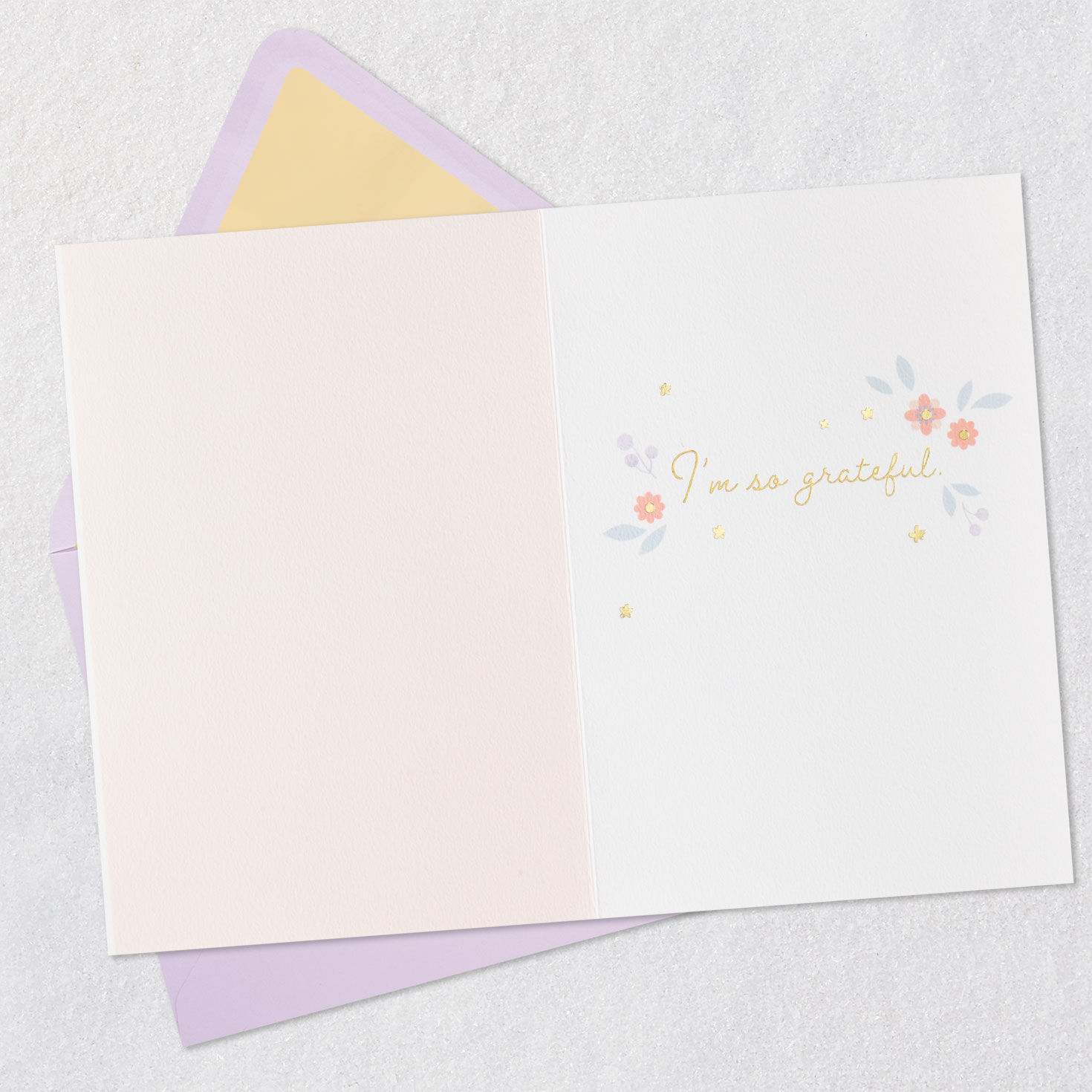 Pink and Purple Flowers So Grateful Thank-You Card, , large image number 3