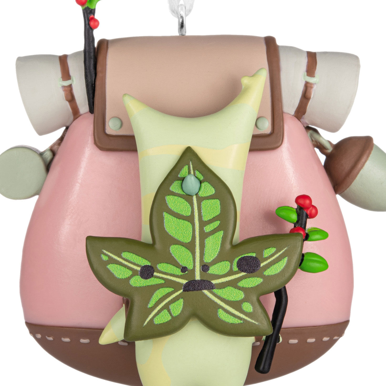 Legend of Zelda Korok With Pink Backpack Ornament upclose view image number 5
