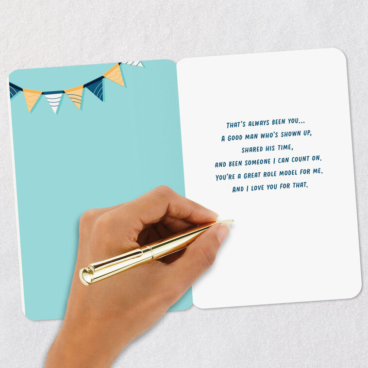 A Good Man and Great Role Model Birthday Card for Bonus Dad, , large image number 6
