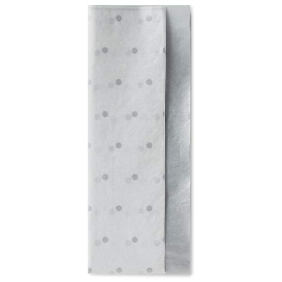 Silver Metallic and Silver Dots 2-Pack Tissue Paper, 6 sheets