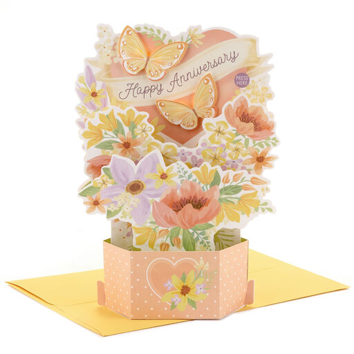 Butterfly Bouquet Musical 3D Pop-Up Anniversary Card With Light, 