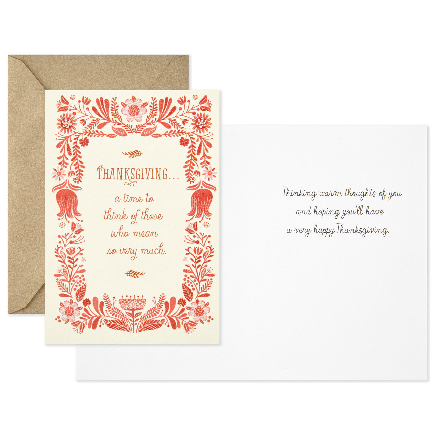 Red Vintage Frame Thanksgiving Card Pack Card Front with Sentiment image number 2