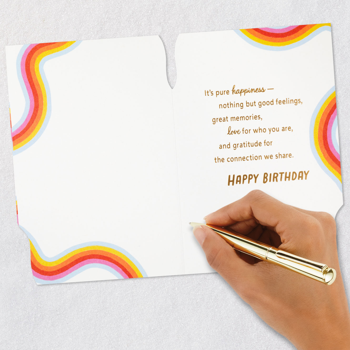 Modern Wavy Lines Birthday Card for Niece signing card image number 6