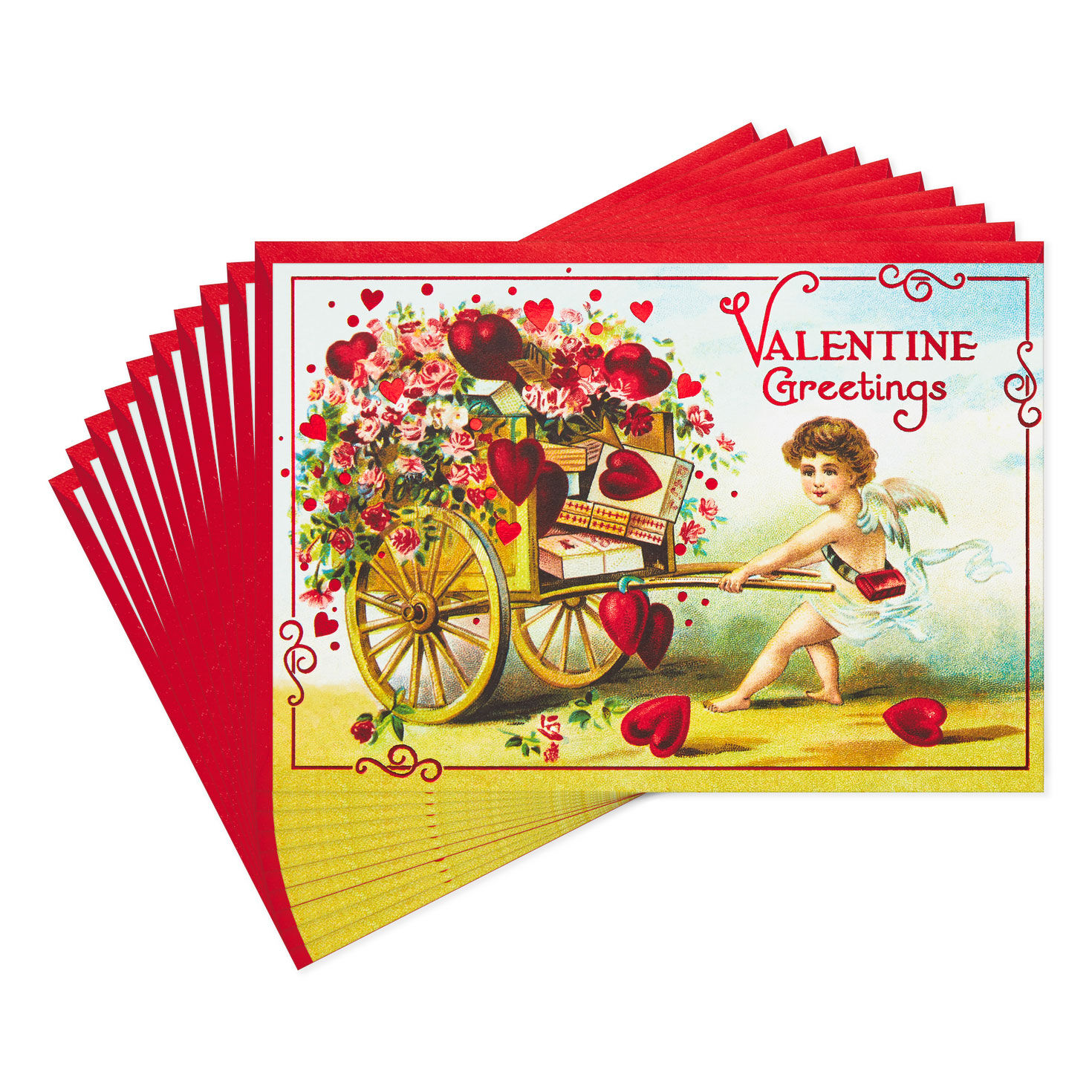 Vintage Cupid Valentine's Day Cards, Pack of 10