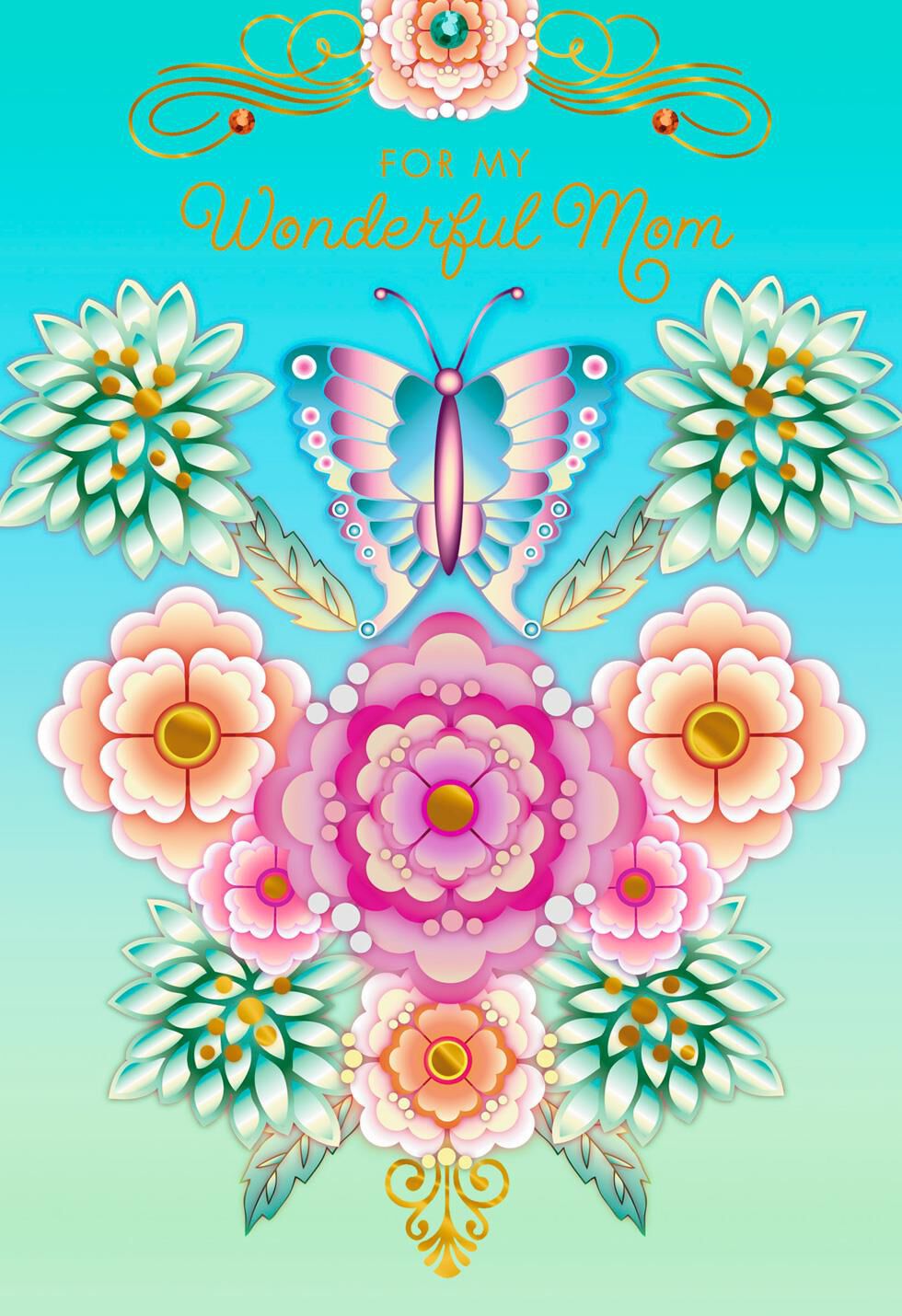 Catalina Estrada Butterfly and Flowers Mother's Day Card