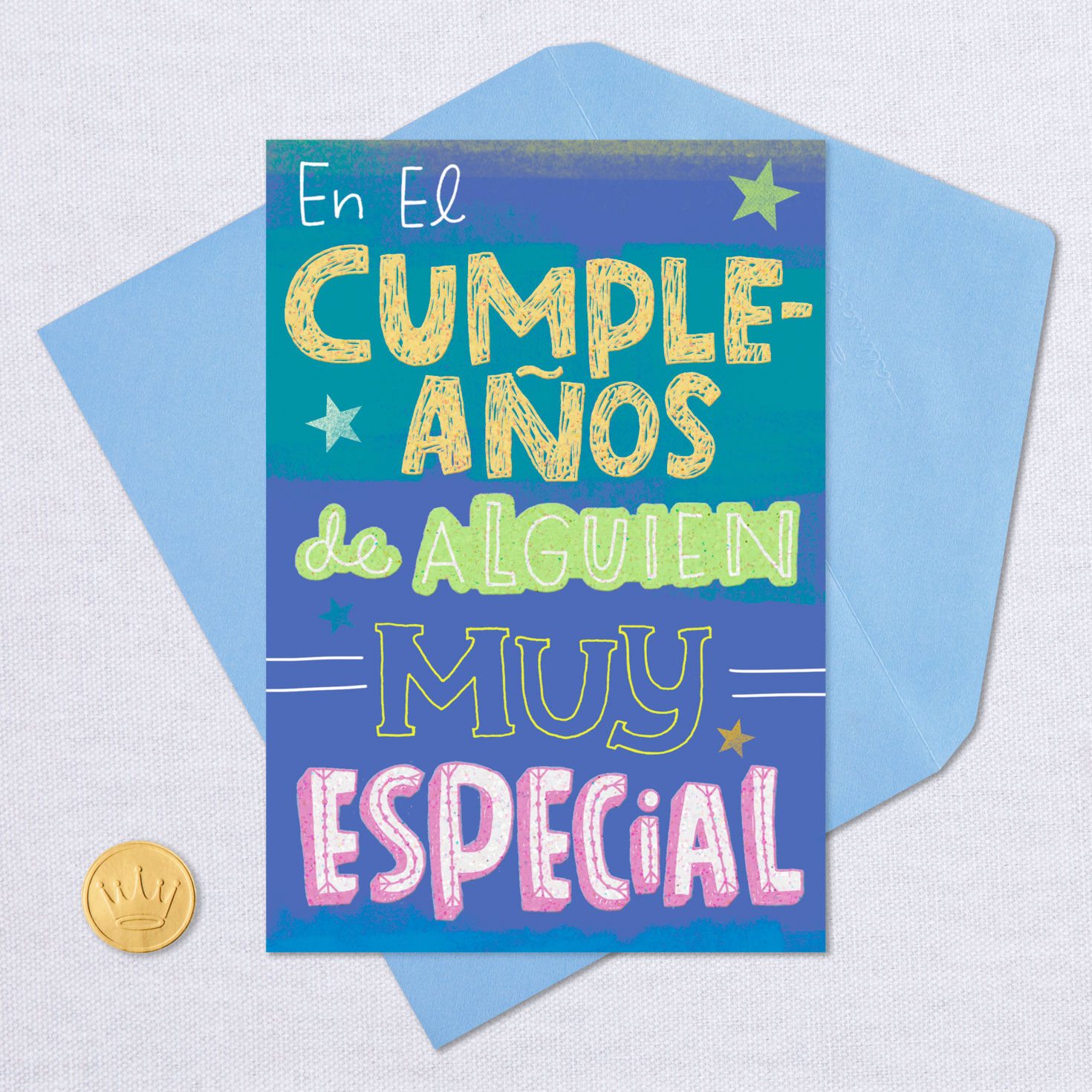 Lettering Special Person Spanish Birthday Card Card Front with Envelope and Gold Seal image number 5
