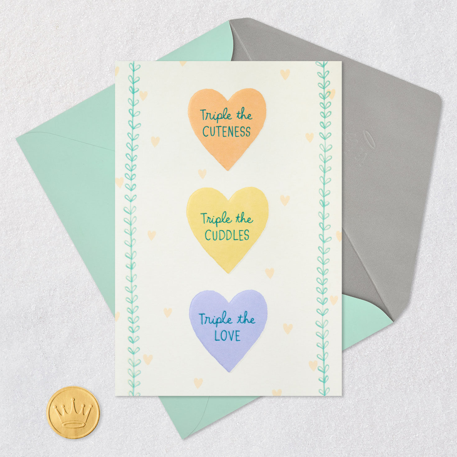 Triple the Love New Baby Triplets Card, , large image number 5