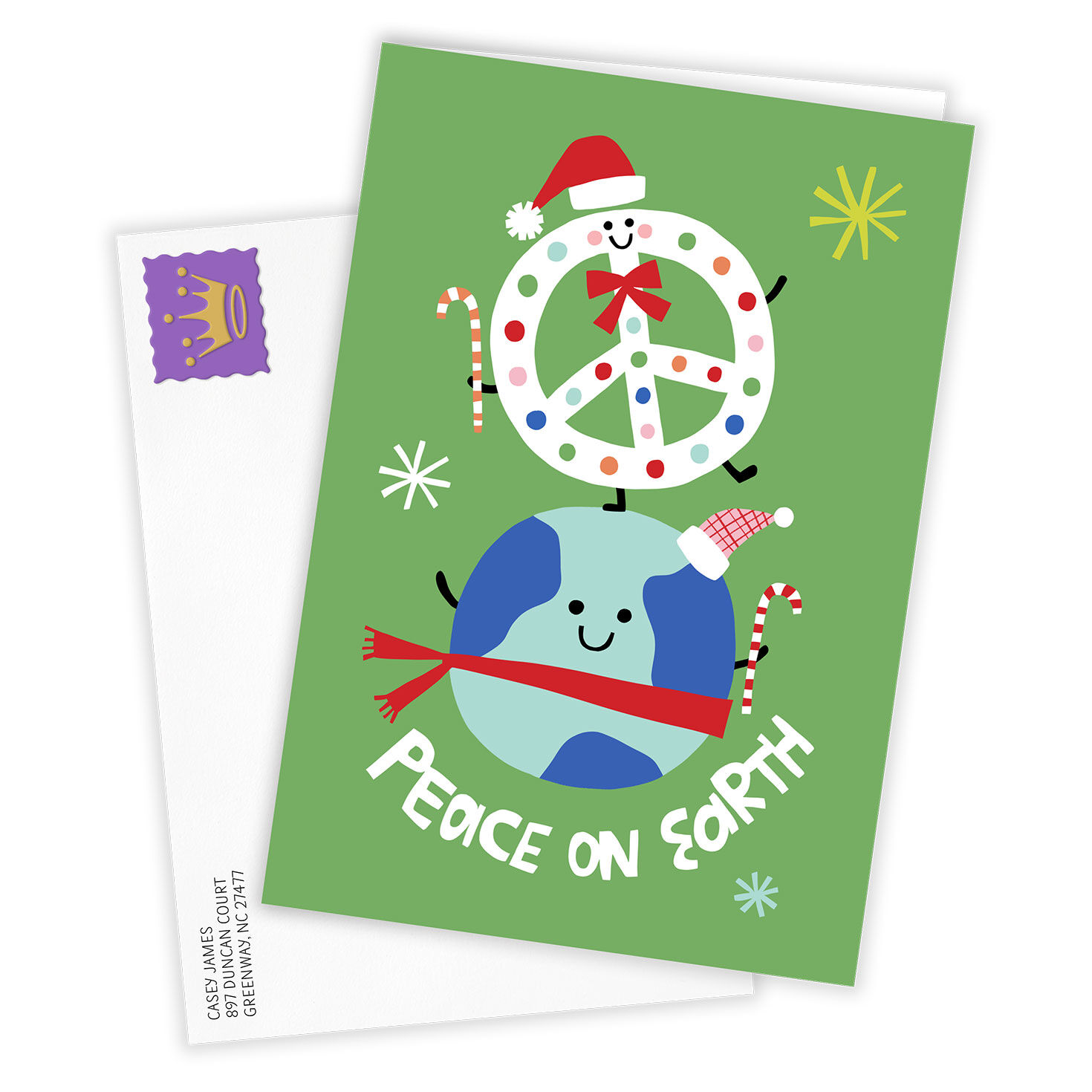 Fun Peace on Earth Custom Holiday Card, , large image number 2