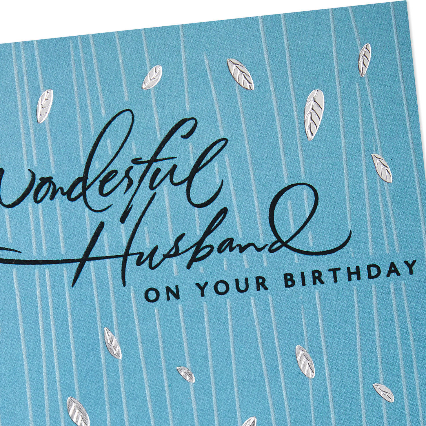 Silver Leaves Romantic Birthday Card for Husband Card Front Detail image number 5