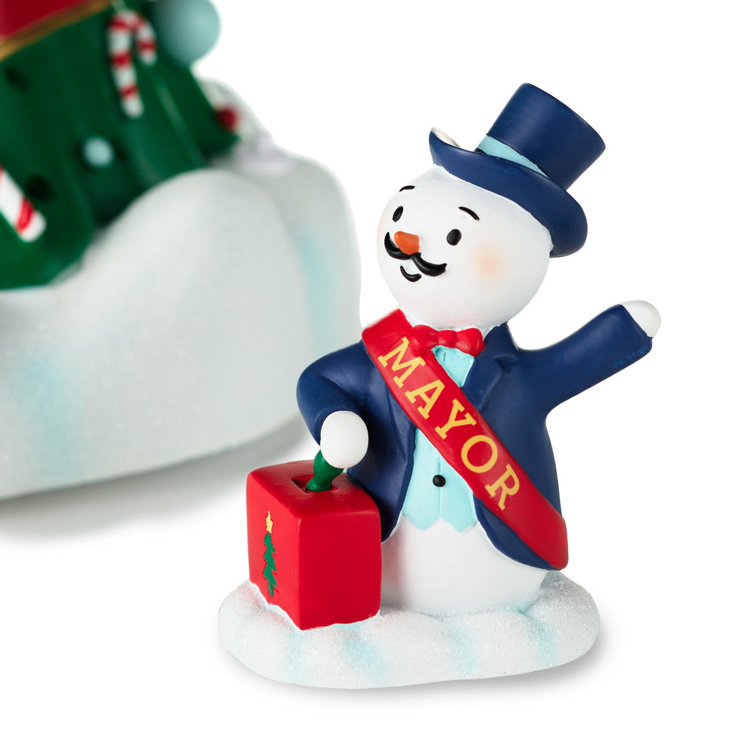 Snowman Village Christmas Tree and Mayor Decorations upclose view image number 3