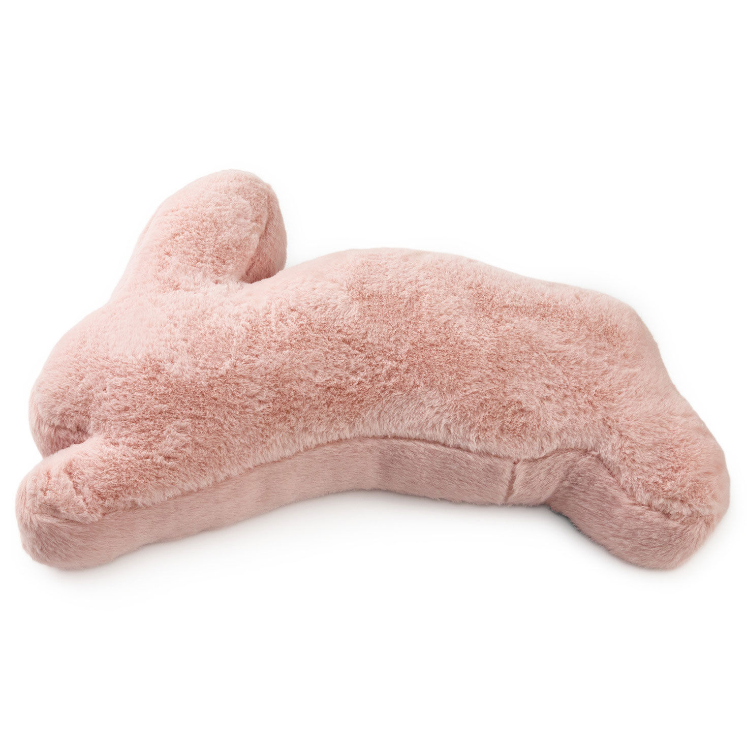 Bunny Shaped Pink Faux Fur Pillow Easter Decor  image number 4
