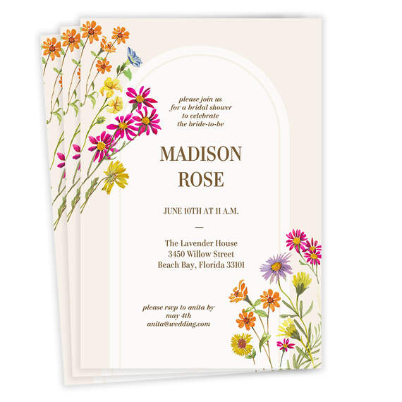 Colorful Wildflowers Bridal Shower Invitation