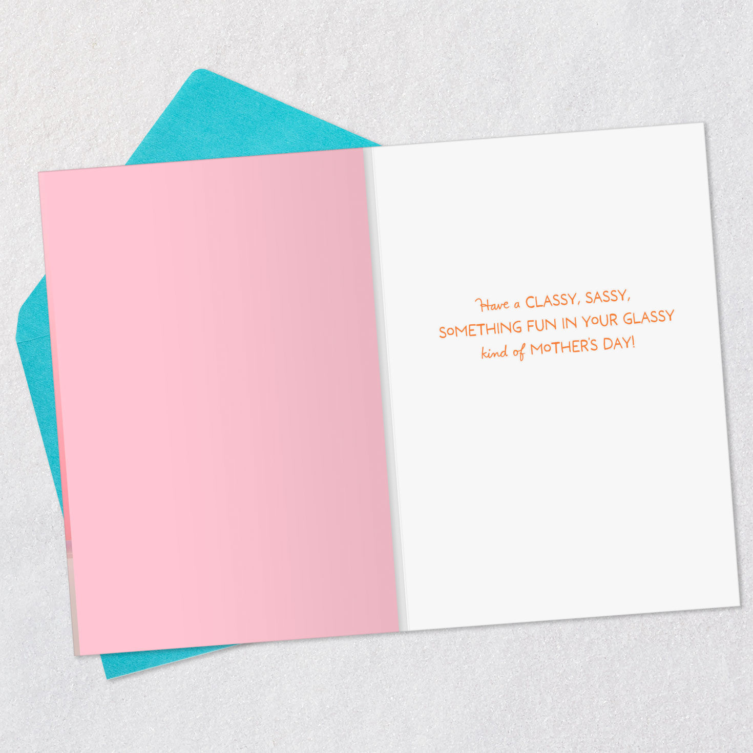 White Dog With Cocktail Funny Mother's Day Card Open card with envelope image number 3