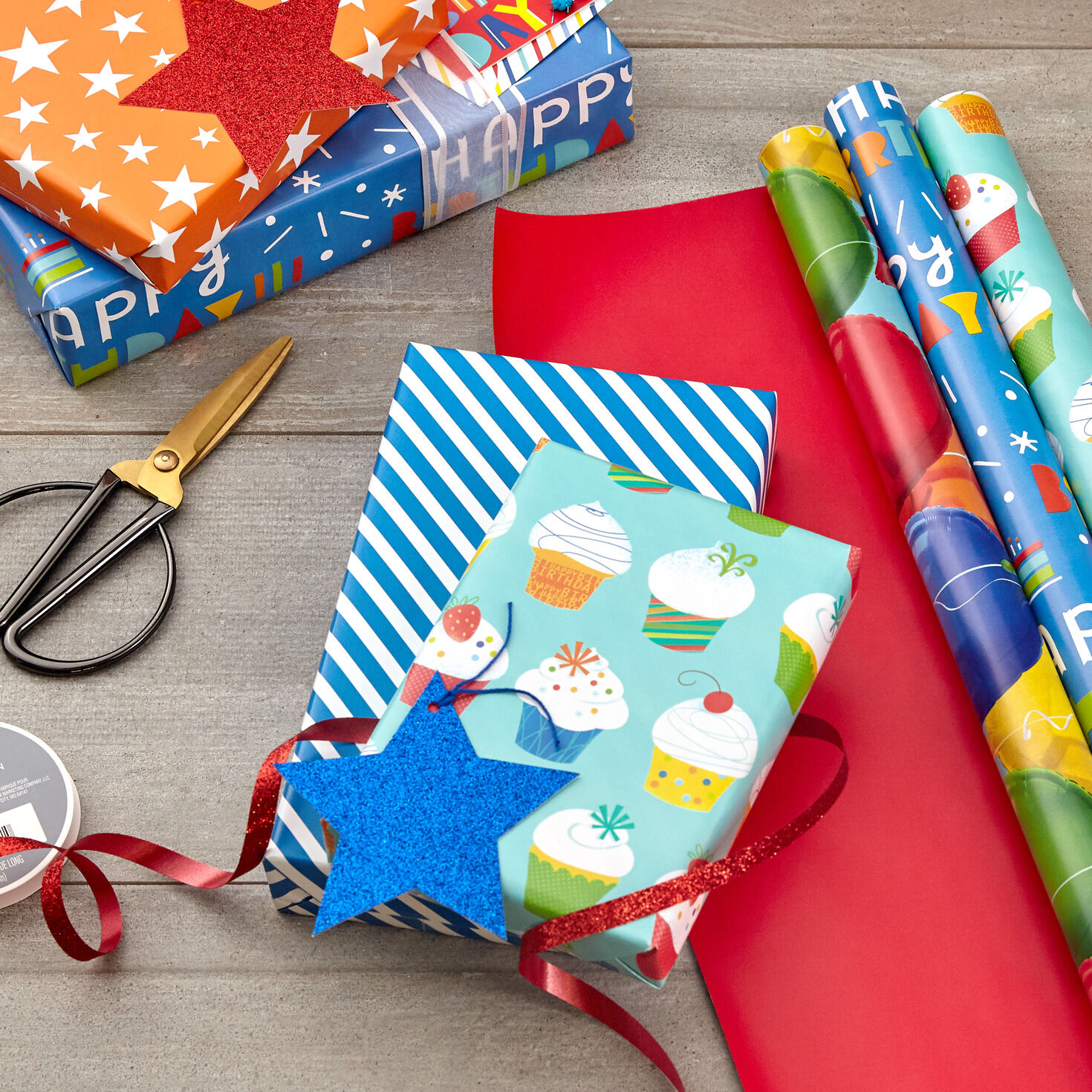 Bright Birthday 3-Pack Reversible Wrapping Paper for only USD 16.99 | Hallmark
