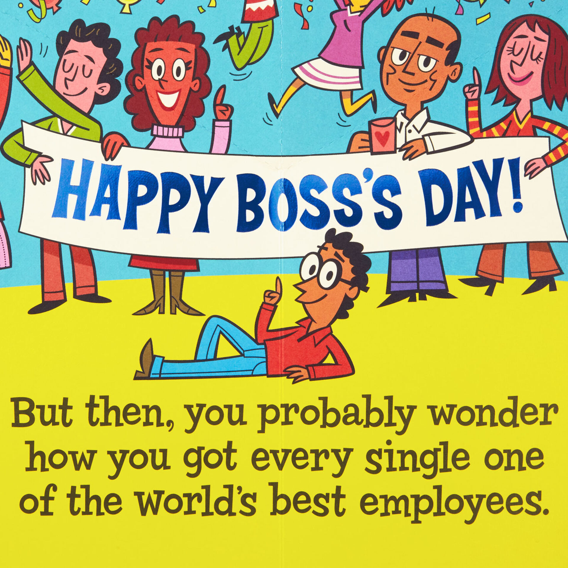 Worlds Best Boss And Employees Funny Bosss Day Card From Us