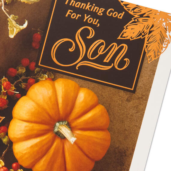 Thanking God for You Religious Thanksgiving Card for Son, , large image number 5