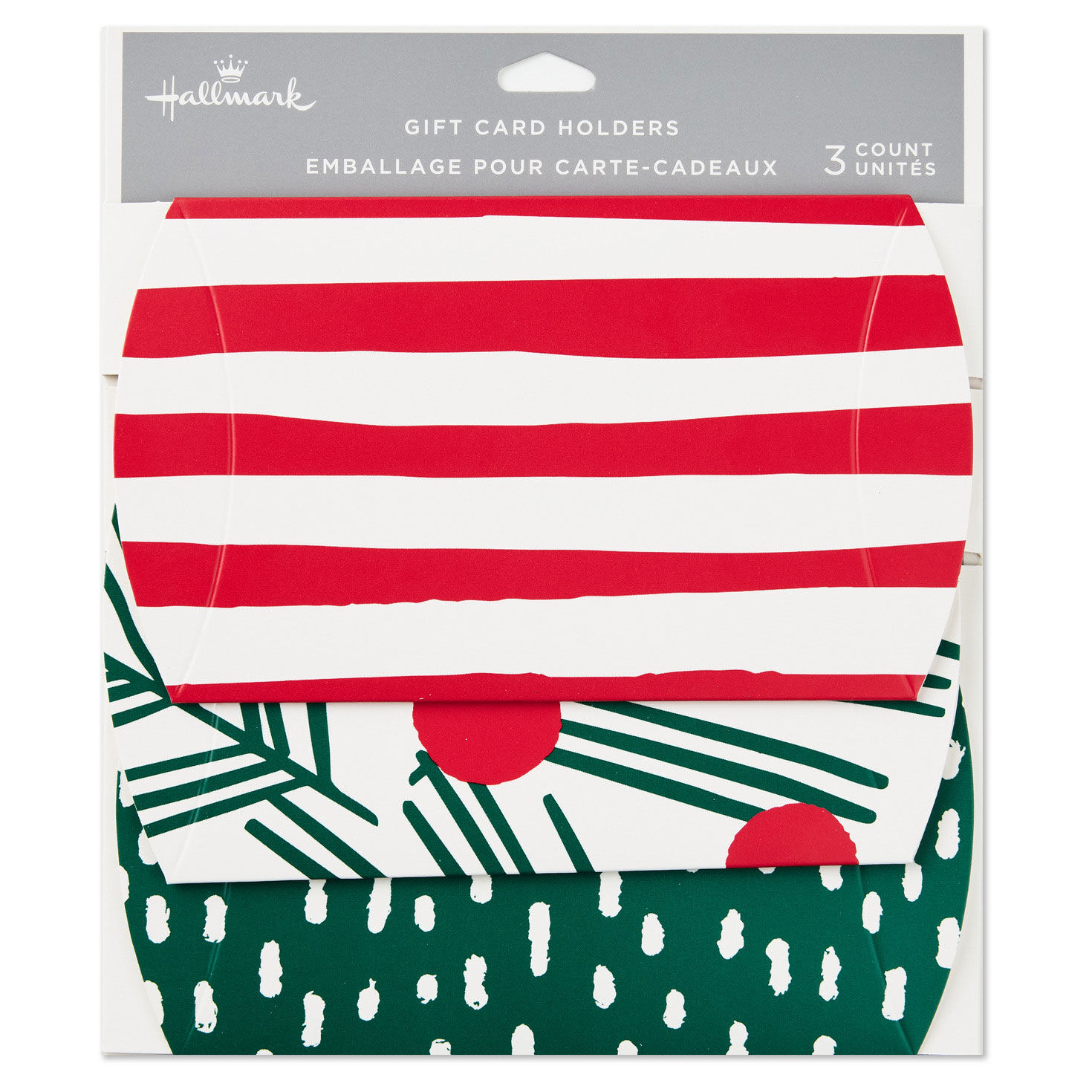 Red Stripes Snow on Green Holiday Gift Card Holders  image number 6