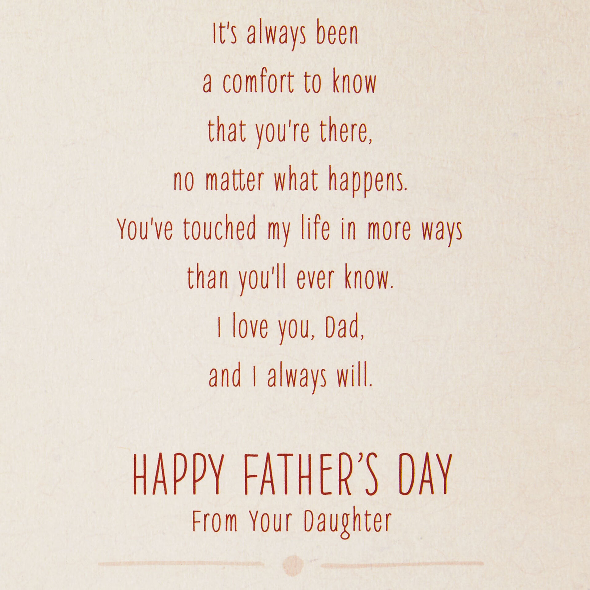 You've Touched My Life Father's Day Card From Daughter - Greeting Cards