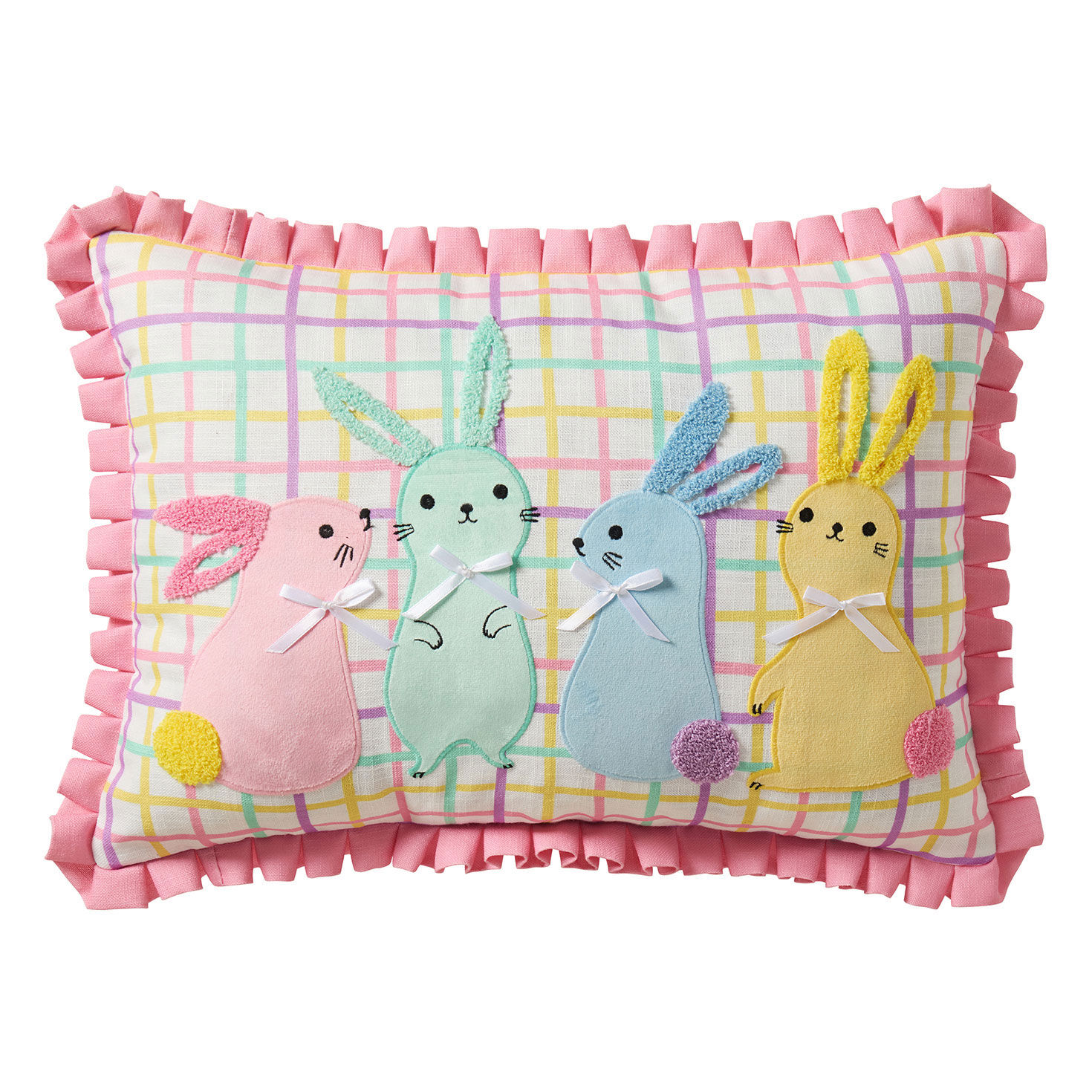 Pastel Bunnies Reversible Pillow, 14x20