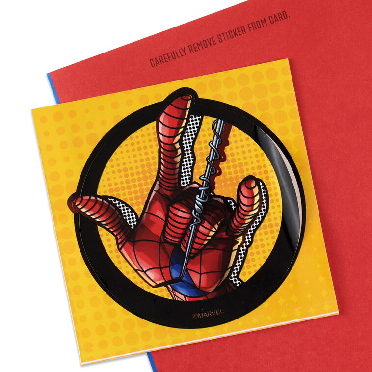 Marvel Spider-Man Grandson Birthday Card With Decal attachment detail image number 5