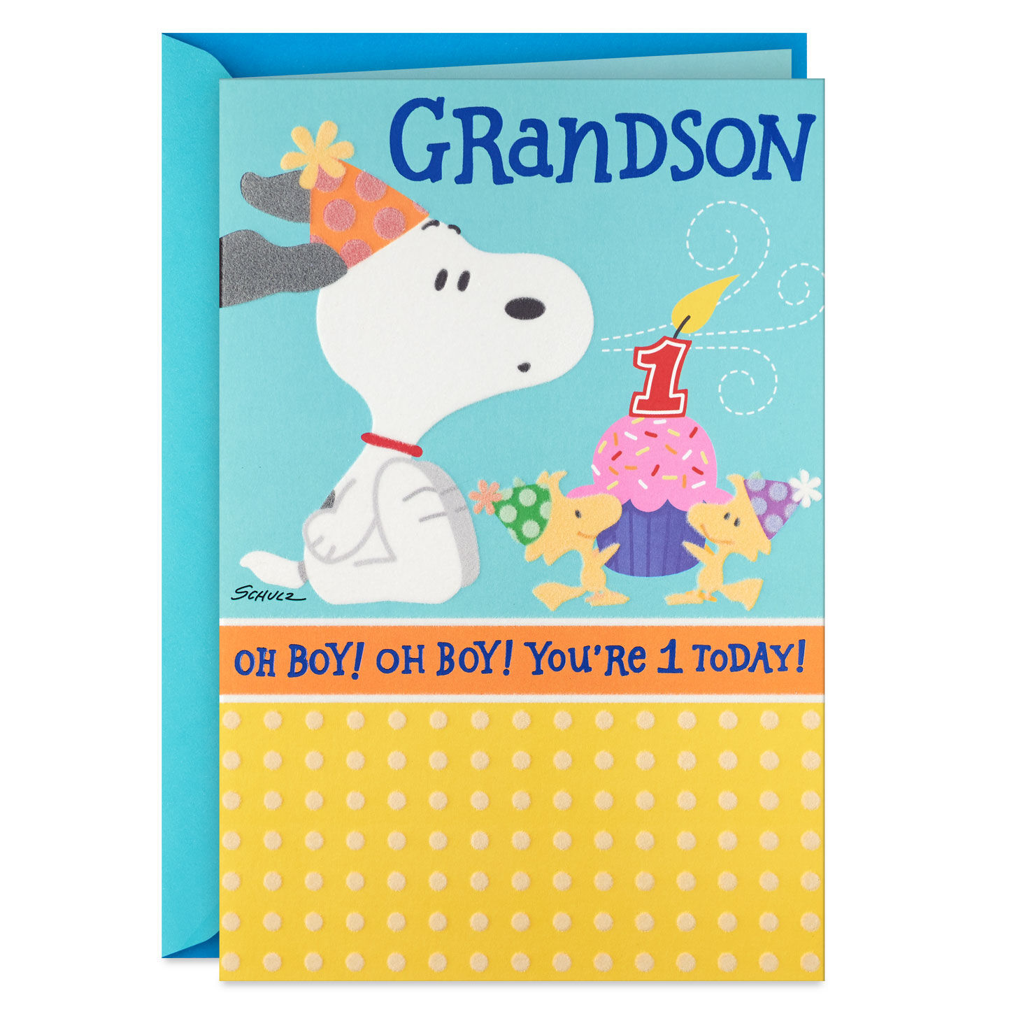 Peanuts® Snoopy First Birthday Card for Grandson for only USD 4.59 | Hallmark