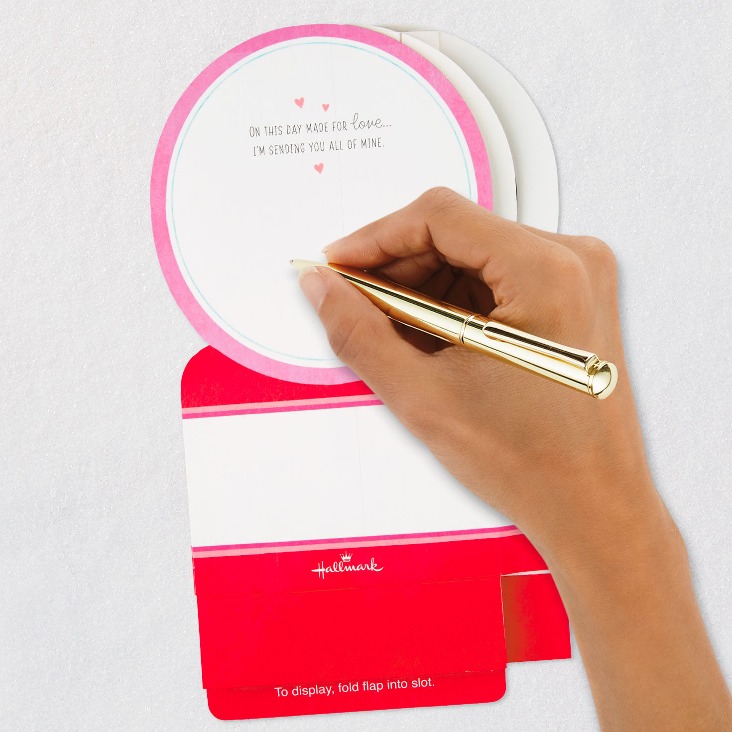 Hearts Snow Globe 3D Pop-Up Music & Motion Valentine's Day Card signing card image number 7