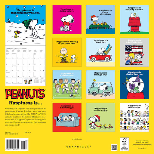 Graphique Peanuts Happiness Is 2023 Wall Calendar, 