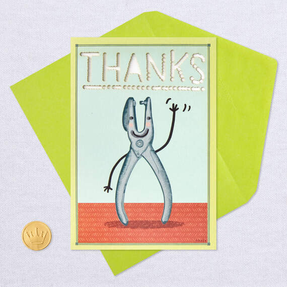 Thanks a Hole Punch Funny Thank-You Card, , large image number 5