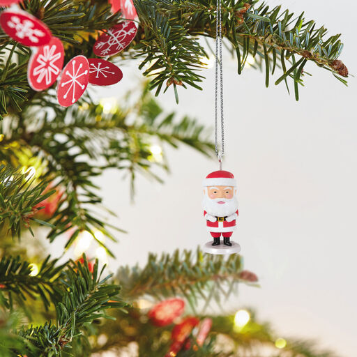 Mini Wiggly Santa Ornament, 1.29", 