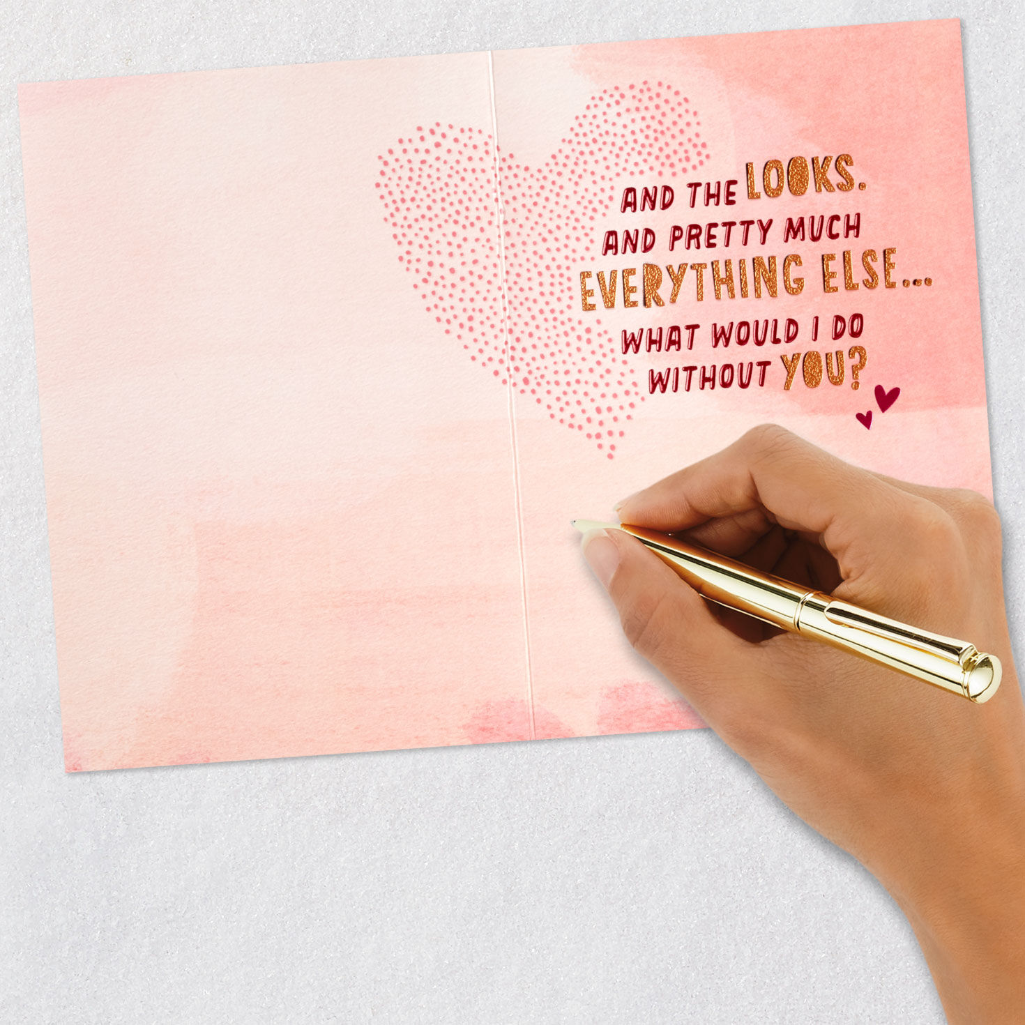Dotted Hearts Valentine's Day Card for Wife Signing card image number 6