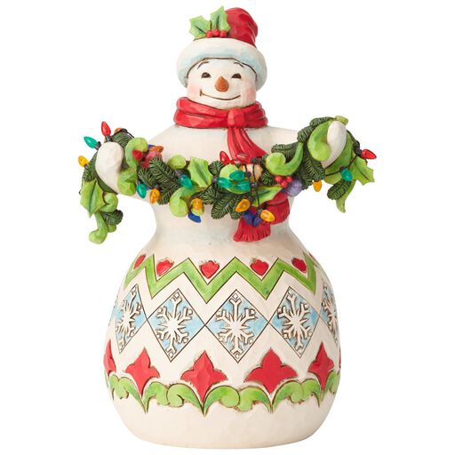 Jim Shore Snowman Garland Of Lights Figurine 10 25 Jim Shore Snowman Garland Of Lights Figurine 10 25
